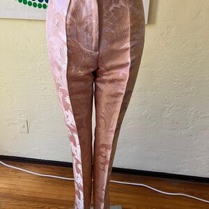 Dolce & Gabbana Rose & Antique Gold Jacquard Floral Trousers pants size 40